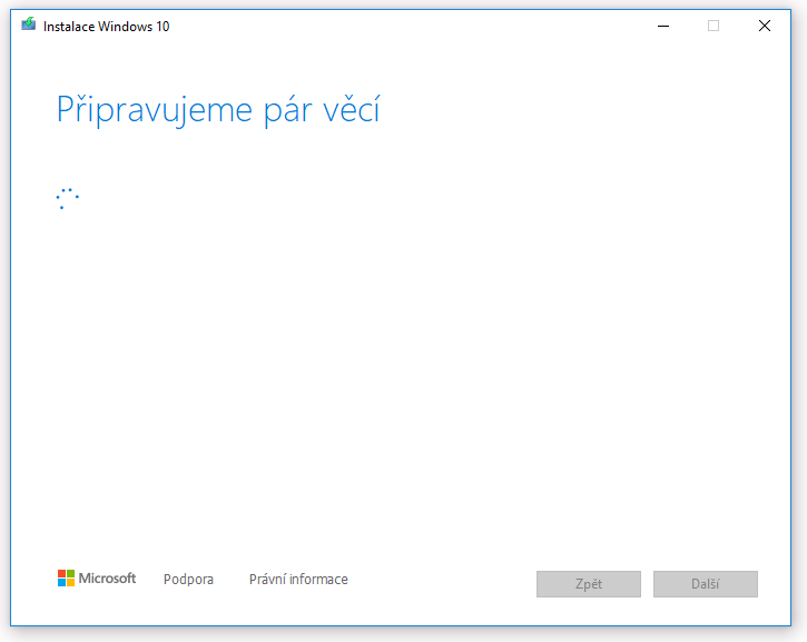 Stahovaní kopie windows 10